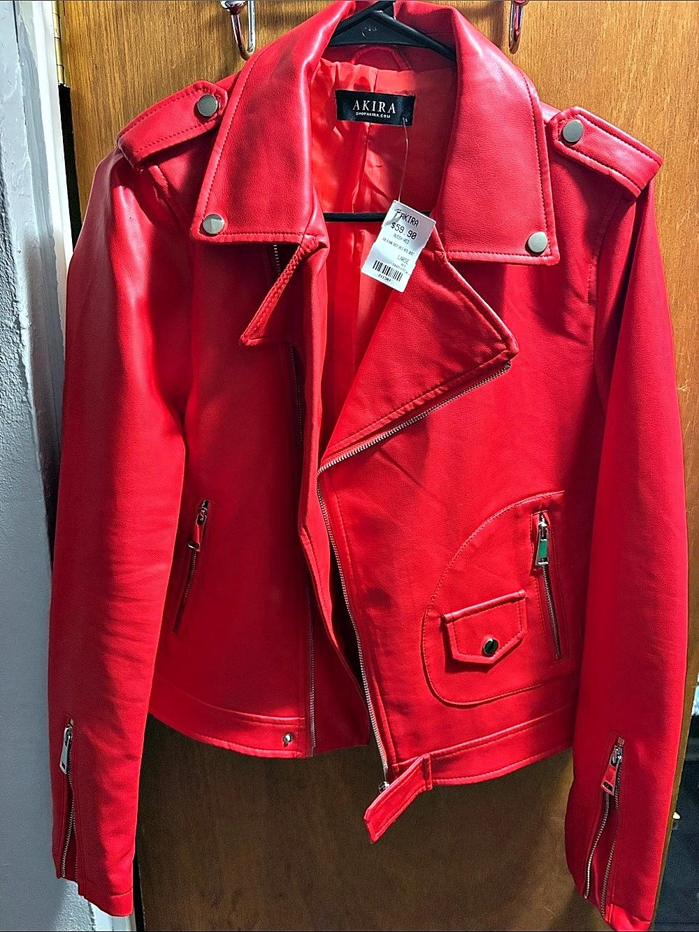 AKIRA Red Moto Jacket NWT
